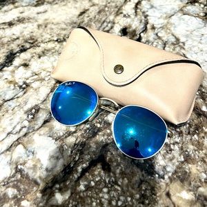 Blue and gold oval ray bans- used in great condition